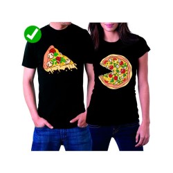 Парная футболка с пиццей pizza парочка с принтом