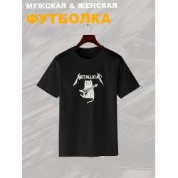Футболка meow Metallica Металлика с котом с принтом