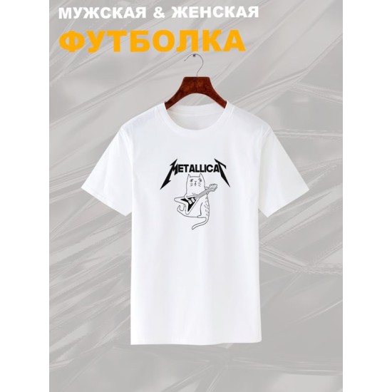 Футболка meow Metallica Металлика с котом с принтом