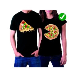 Парная футболка с пиццей pizza парочка с принтом