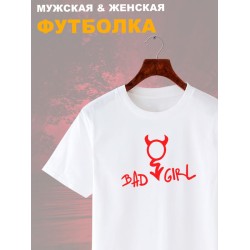 Футболка bad girl devil черт и дьявол с чертиком с принтом