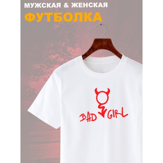 Футболка bad girl devil черт и дьявол с чертиком с принтом