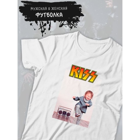 Футболка Kiss Кисс с рок группами с принтом