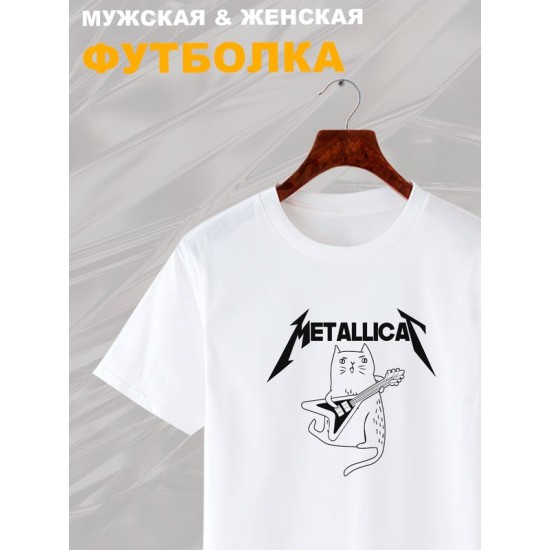 Футболка meow Metallica Металлика с котом с принтом