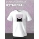 Футболка meow с черным котом мяу с принтом