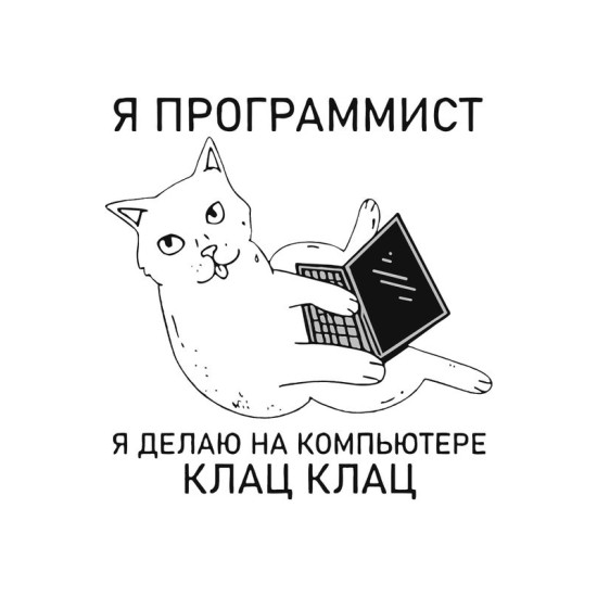 Футболка я программист я делаю клац клац с котом мем с принтом