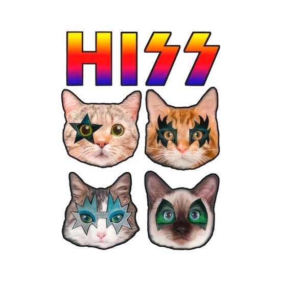 Футболка Kiss Кисс рок с мемными котами с принтом