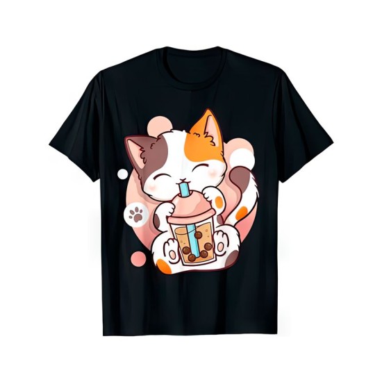 Футболка аниме котик кавай japan maneki neko с принтом