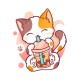 Футболка аниме котик кавай japan maneki neko с принтом