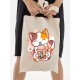 Шоппер аниме каваи котик japan maneki neko с принтом anime cat kawaii кот и бабл ти bubble tea kawai бежевый, стритстайл сумка для шопинга и покупок тканевая женская и мужская андеграунд y2k кэжуал.
