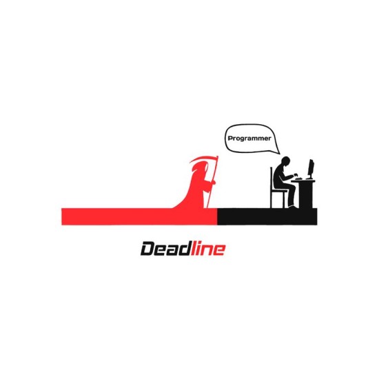 Шоппер с приколами дедлайн с принтом и надписью deadline программирование смерть с косой бежевый