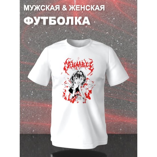 Футболка аниме тянка zxc cursed ангел с принтом