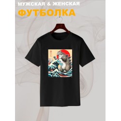 Футболка catzilla котзилла аниме котик с принтом