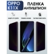 Защитная гидрогелевая пленка для смартфона Орро K11x. Полиуретановая плёнка антишпион на мобильный телефон Оппо К11х, для защиты экрана.