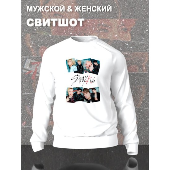 Свитшот Stray kids с участниками группы Стрей кидс, с принтом Банчан Ли Ноу Хёнджин Хан Феликс Чонин Ай Эн Сынмин Чанбин, кей поп одежда, кпоп мерч kpop merch.