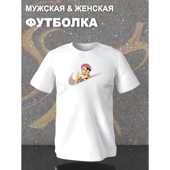 Футболка с Сукуной аниме магическая битва с принтом
