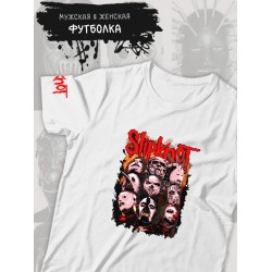 Футболка Slipknot группа Слипкнот участники маски рок с принтом