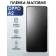 Защитная гидрогелевая пленка для смартфона Орро A2. Матовая полиуретановая плёнка на мобильный телефон Оппо А2, для защиты экрана.