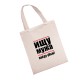 Женская сумка-shopper из хлопка с ручками со смешным принтом.