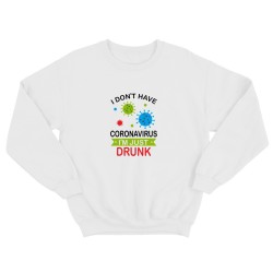 Мужской прикольный свитшот с надписью I don't have coronavirus / Смешная оригинальная и очень крутая толстовка без капюшона