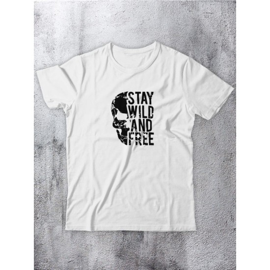 Футболка с рисунком и надписью Stay wild and free