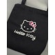 Сумка шоппер черный Аниме Hello Kitty Куроми дрейн тканевая с принтом Хелло Китти геншин импакт однотонный мягкий большая с надписью Хело Кити через плечо с котом bts токийские мстители