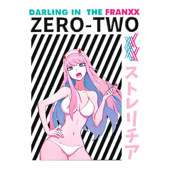 Футболка Зеро Ту Zero Two Милый Любимый во Франксе с принтом