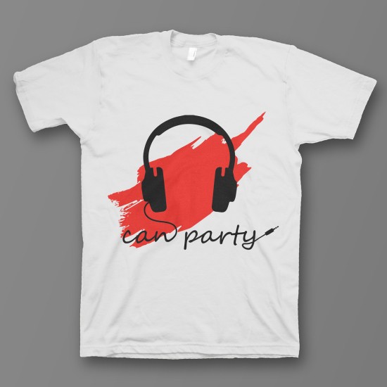 футболка с прикольным принтом "Can party"