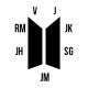 Футболка BTS logo БТС V JK SG JM JH RM J с принтом