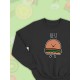 Парные свитшоты Best Friends бургер черная женская с принтом гамбургер burger hamburger для влюбленных пар парня и девушки, двоих подруг и друзей, мемная, андеграунд парная одежда y2k оверсайз