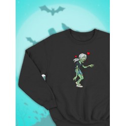 Парные свитшоты zombie девушка зомби черная женская с принтом для влюбленных пар парня и девушки, двоих подруг и друзей, мемная, прикольная, парная одежда underground y2k оверсайз