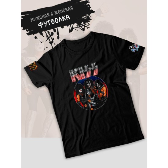 Футболка Kiss рок группа Кисс участники лого logo y2k с принтом