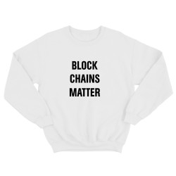 Свитшот для мужчины с интересной надписью Block chains matter. Оригинальная толстовка без капюшона.