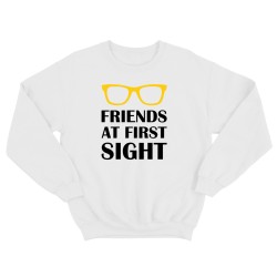 Парные свитшоты для двоих друзей Friends at first sight. Толстовки без капюшона для двоих