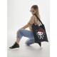 Сумка шоппер черный Аниме Hello Kitty Куроми дрейн тканевая с принтом Хелло Китти геншин импакт однотонный мягкий большая с надписью Хело Кити через плечо с котом bts токийские мстители