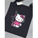 Сумка шоппер черный Аниме Hello Kitty Куроми дрейн тканевая с принтом Хелло Китти геншин импакт однотонный мягкий большая с надписью Хело Кити через плечо с котом bts токийские мстители