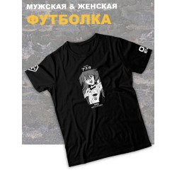 футболка оверсайз с принтом аниме Евангелион Аска.
