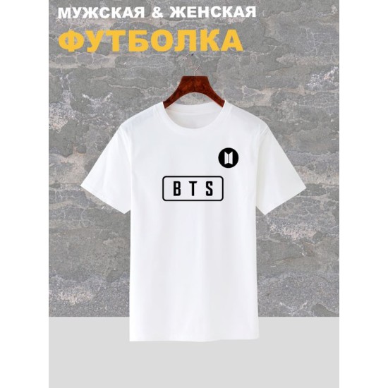 Футболка BTS logo к-поп группа БТС логотип с принтом
