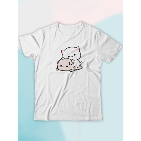 Парные футболки Mochi cats с принтом