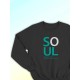 Парные свитшоты Soulmate soul mate соулмейт черный мужской с принтом прикол для влюбленных пар парня и девушки, двоих подруг и друзей, мемная прикольная парная одежда андеграунд underground оверсайз