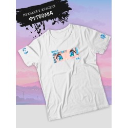 Футболка Аниме глаза девушки тян anime eyes merch с принтом