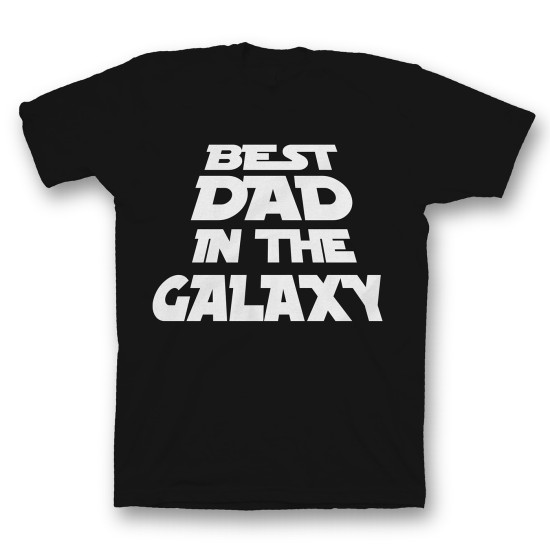 Футболка с прикольным принтом "Best dad in the galaxy"