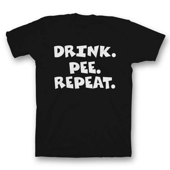 Футболка с прикольным принтом "Drink Pee Repeat"