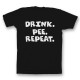 Футболка с прикольным принтом "Drink Pee Repeat"