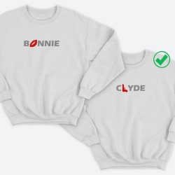 Парные свитшоты для двоих мужа и жены, влюбленных Bonnie&Clyde. Толстовки для двоих