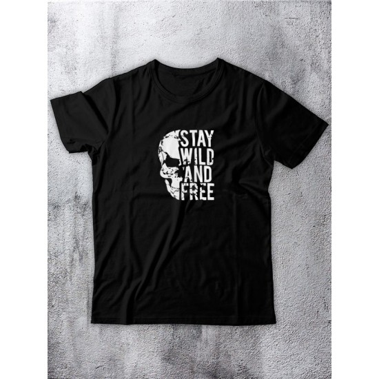 Футболка с рисунком и надписью Stay wild and free