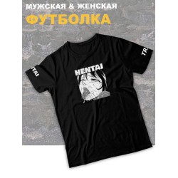 футболка оверсайз с принтом Ахегао аниме тян хентай.