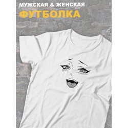 футболка оверсайз с принтом Хентай аниме ахегао манга.