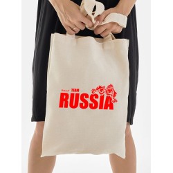 Шоппер бежевый с принтомNational Team Russia, герб России, двуглавый орел. Сумка для шопинга на плечо тканевая, мужская и женская.