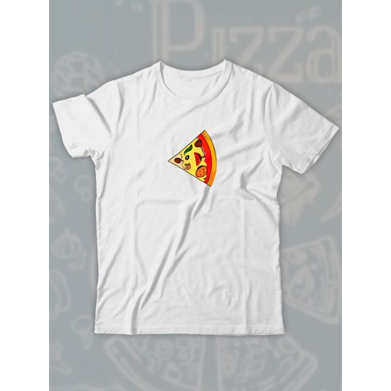 Парные футболки pizza кусочек пиццы с принтом